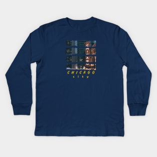 Chicago Night Kids Long Sleeve T-Shirt